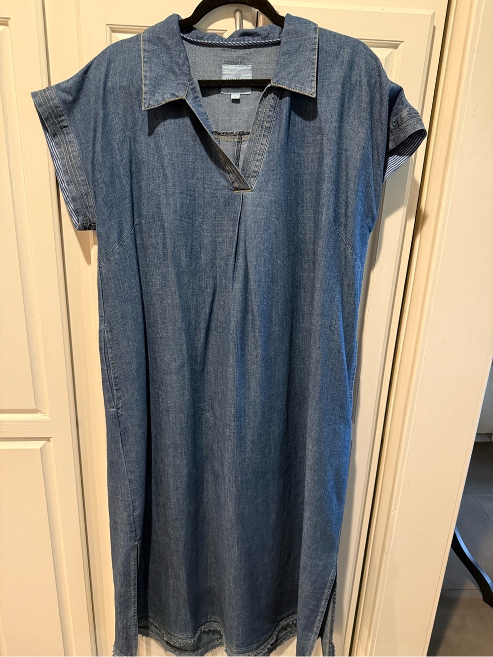Umgee Denim Maxi Dress in Medium Blue